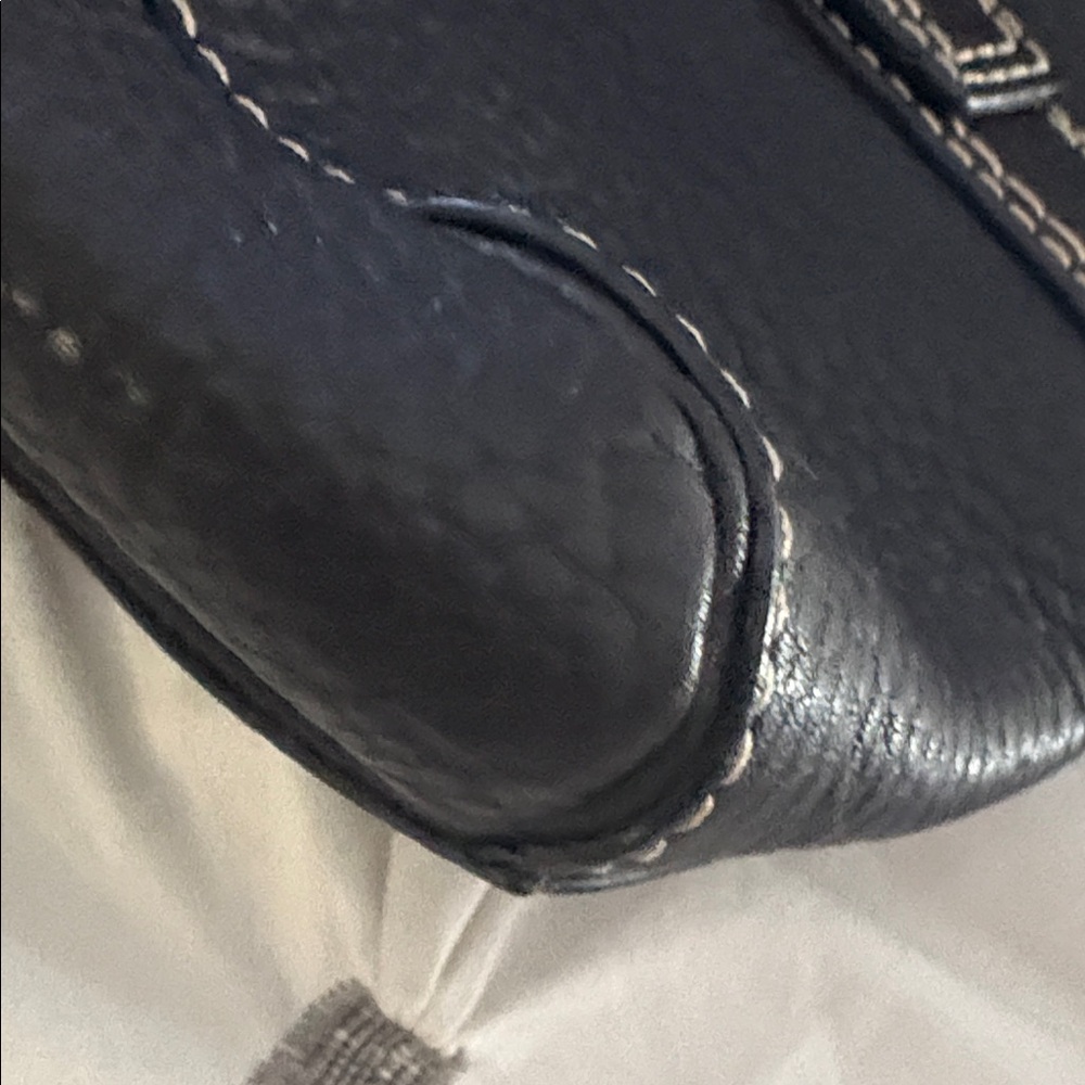 Coach Black Pebbled Chelsea Leather Satchel with Silver Tone  Accents - Picture 8 of 13